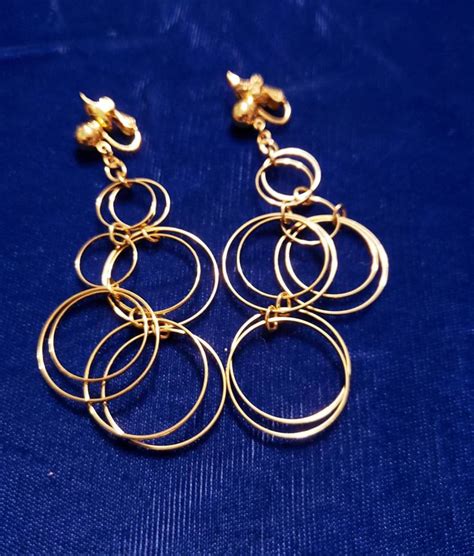 Vintage Trifari Signed Multi Hoops Gold Tone Clip On Earrings Clip On Earrings, Etsy Earrings ...