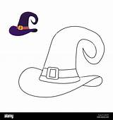 Hat Witch coloring Book Magic Cap hag Liner Stock Vector Image & Art  sketch template