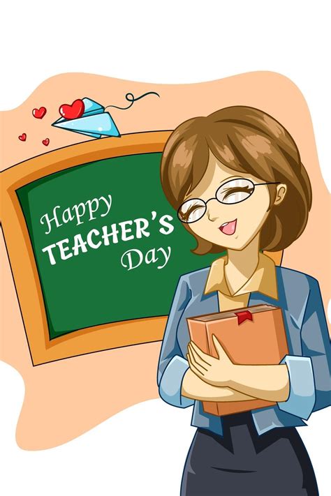 Design character of happy teacher's day cartoon illustration 3227052 ...