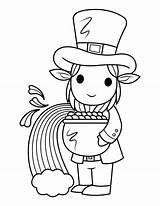 Leprechaun Pot Of Gold Coloring Pages sketch template