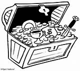 Pirate Treasure Chest coloring Page sketch template