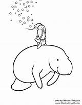 Cute Manatee Coloring Page Pages sketch template