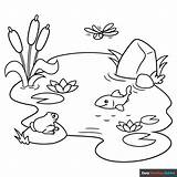 Pond Coloring Pages Preschool sketch template
