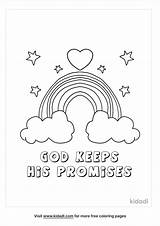 God Keeps His Promises Rainbow Coloring Page Sketch sketch template