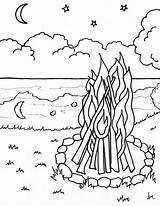 Campfire Coloring Pages sketch template