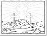 Calvary Coloring Road Kleurplaat Pages Template Calvaire Coloriage  sketch template