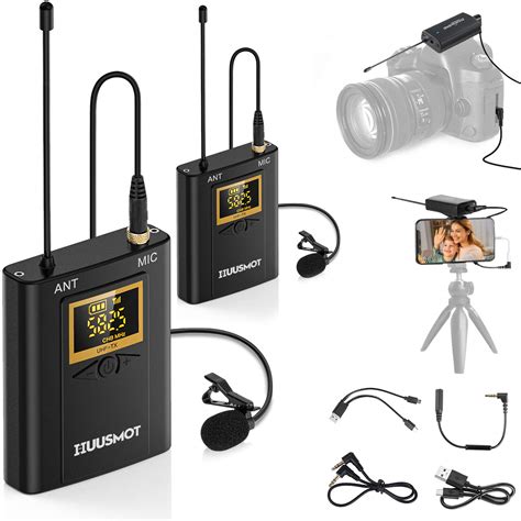 Buy Wireless Lavalier Microphone System - Dual Lapel Mics and Mini ...