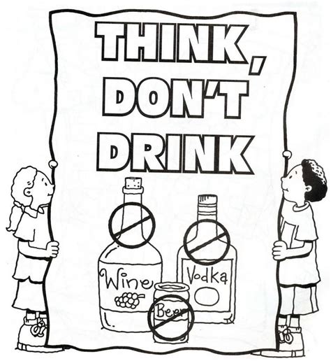 do not drink and drug free coloring page