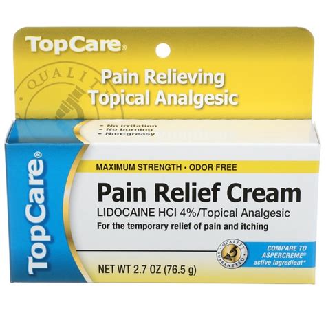 Top Care Maximum Strength Pain Relief Lidocaine Hcl 4% Topical ...