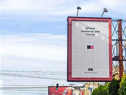 Vertical Billboard Mockup (PSD)