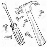Hammer Carpentry Tools Coloring Pages sketch template