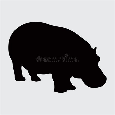 Hippo Silhouette, Hippo Isolated on White Background Stock Vector - Illustration of isolated ...