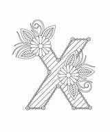 Download Alphabet coloring Page With Floral Style ABC  sketch template