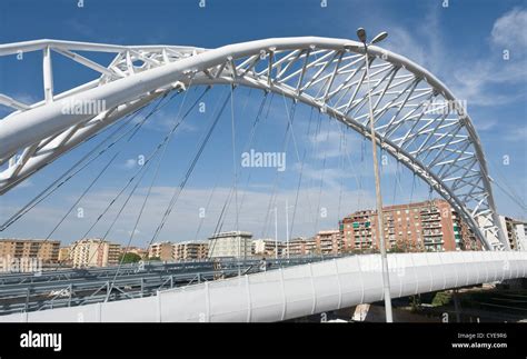 Suspended cable-stayed arch bridge Stock Photo - Alamy