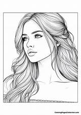 Face Realistic Girl Coloring Pages  Free Printable Download PDF sketch template