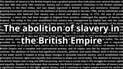 The abolition of slavery in the British Empire - Summarized in 3 minutes - YouTube