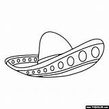 Mexican Sombrero Coloring Page sketch template