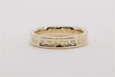 Tiffany and Co. 1837 Diamond Band Ring in 18 Karat Yellow Gold For Sale ...