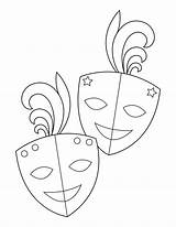 Printable Mardi Gras Masks Coloring Page sketch template