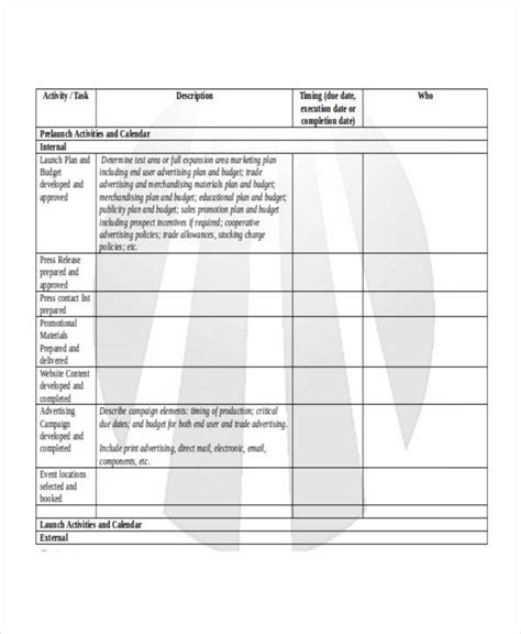 FREE 13+ Product Launch Plan Templates in PDF | MS Word | Google Docs ...