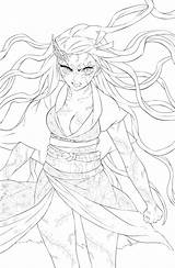 Nezuko Demon Slayer Coloring Pages Kamado Color Printable Tanjiro Chibi  sketch template