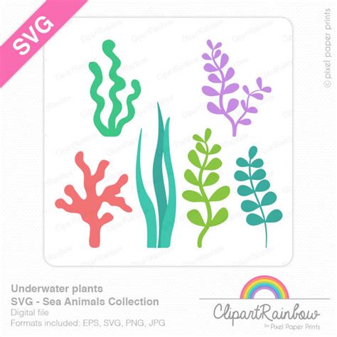 Underwater plants SVG Sea animals clip art SVG Cut Files | Etsy