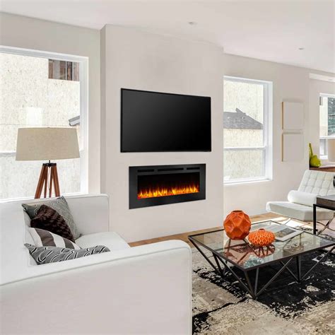 SimpliFire Allusion 48-Inch Wall Mount Electric Fireplace - Fireplacess.com