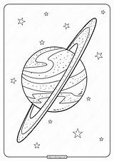 Printable Planet Saturn Doodle Pdf Coloring Page High Quality Free  sketch template