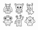 Monster Colorir Monstro Monstruos Monstros Monstrinhos Monstre Malen  sketch template