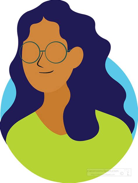 Grocery Clipart-woman with glasses and long hair clip art