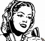 Vintage Phone Operator coloring Page  Free Printable Coloring Pages sketch template