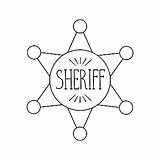 Sheriff Star Coloring Page sketch template