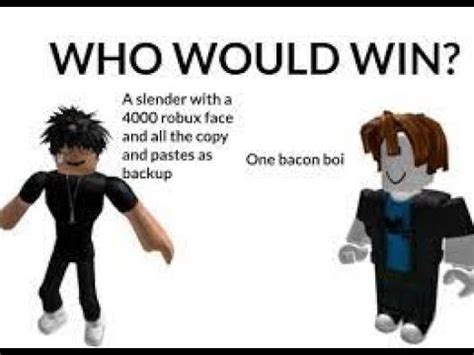 Bacon vs slender a roblox animation. - YouTube