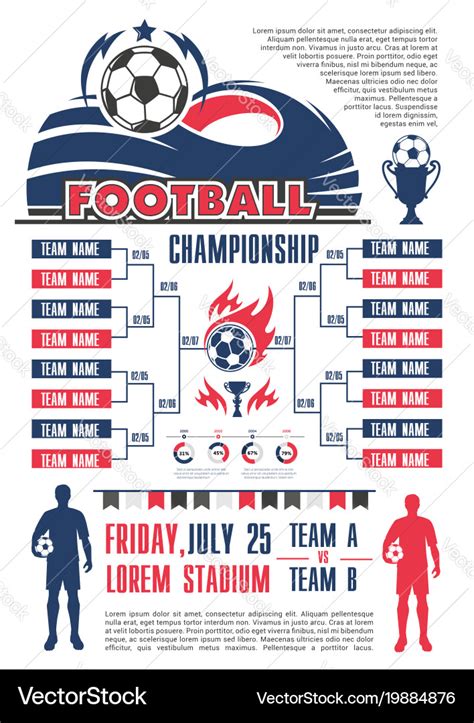 Football championship schedule banner template Vector Image