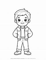 Menino Desenho Para Colorir sketch template