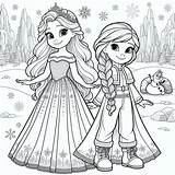 Elsa And Anna Coloring Pages – Custom Paint By Numbers sketch template