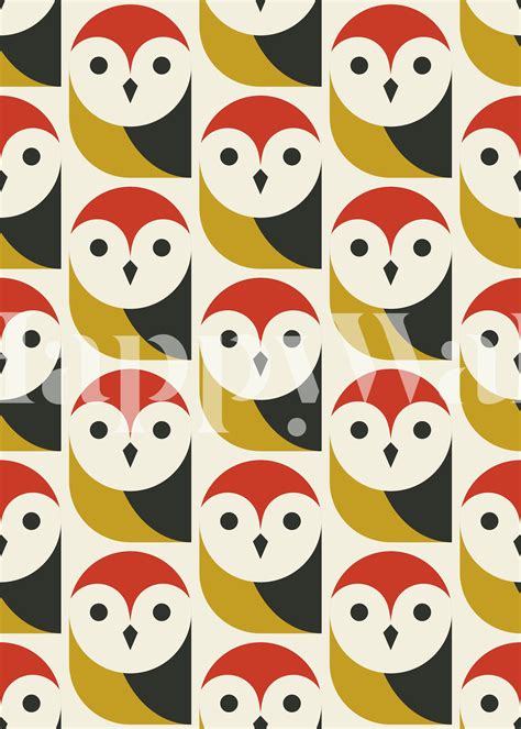 Buy Modern Retro Owls Wallpaper | Happywall - High-Quality Wallpapers ...