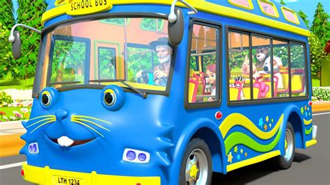 Blue Wheels On The Bus - Kids Nursery Rhymes Songs by Little Treehouse - YouTube