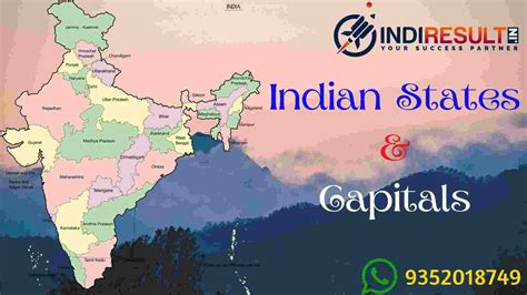Indian States and Capitals, List of All 28 States & 8 Union Territories Of India - IndiResult.in