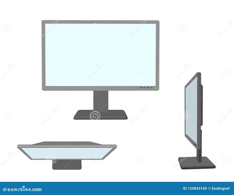 Computer Monitor. Isolated On White Background. 3d Vector Illustration. Stock Vector ...