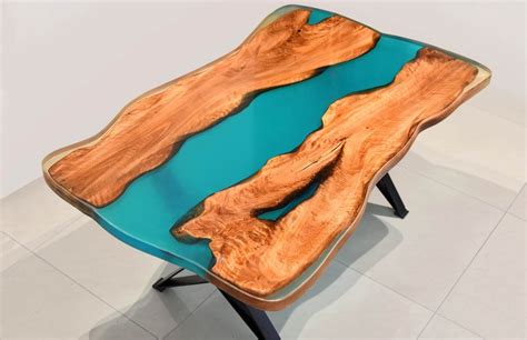 Sky Blue and Brown Modern Epoxy Resin Coffee Table, Without Storage at Rs 15000 in Nashik