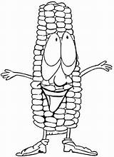 Corn Cartoon Coloring Pages sketch template