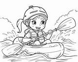 Kayaking Coloring Pages sketch template