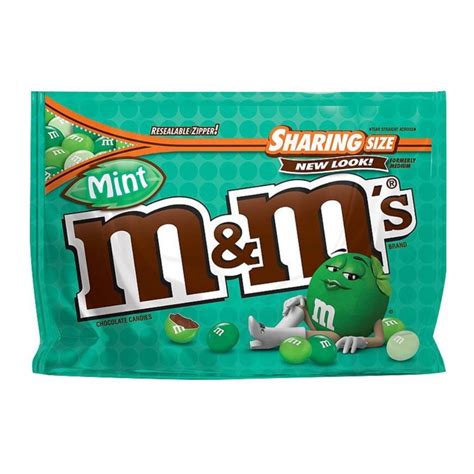 M&M New Flavor Chocolate Candy Sharing Size Pack (Mint) - Walmart.com