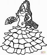 Flamenco Girl Coloring Page  Home sketch template