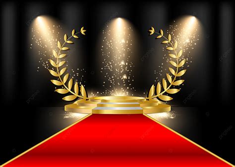 Black Golden Award Ceremony Background Design With Red Carpet On Stage ...