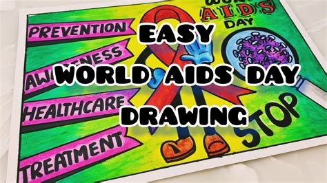 Aids Day Poster/Aids Awareness Poster/AIDS Day Drawing/HIV Prevention Poster Drawing/Aids Day ...
