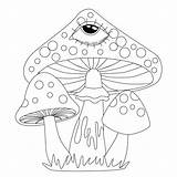 Trippy Mushroom Coloring Pages sketch template