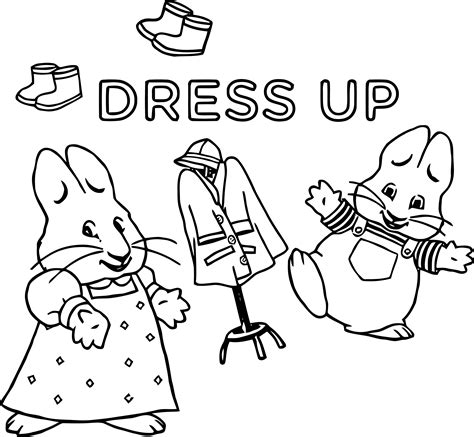 Max Ruby Dress Up Coloring Page - Wecoloringpage.com