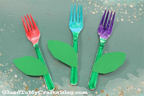 Plastic Fork Spring Flower Craft Idea